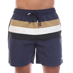 Boss Mens Louis Stripe Swimming Trunks / Navy